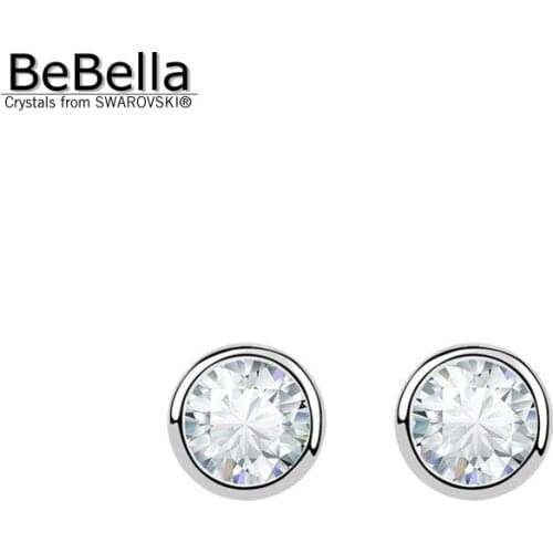 BeBella zirconia Stud Earrings Made With Swarovski Elements With Laser anti-counterfeit Label For Girls Christmas Gift
