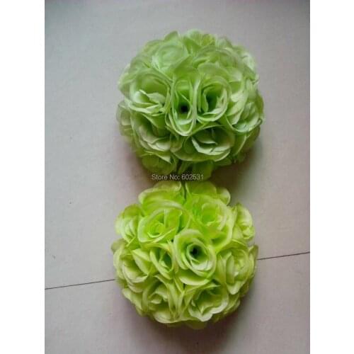 SPR 25cm silk green rose ball artificial simulation flower wedding hanging bridal bouquets kissing ball wedding accessories