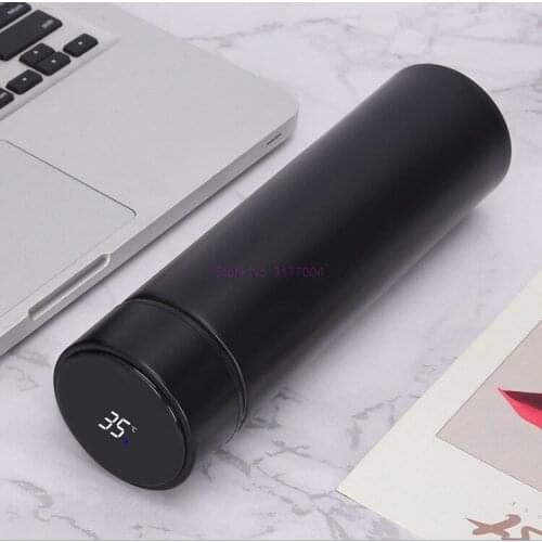 10pcs, Smart 304 Stainless Steel Vacuum Water Cup Temperature Display Cup Business Gift in-Car Thermos