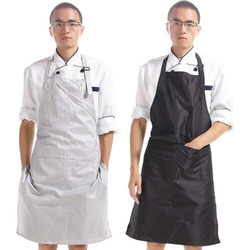 PVC Waterproof Sleeveless Cooking Work Kitchen Chef Waiter Pocket Long Apron For Men/Women New