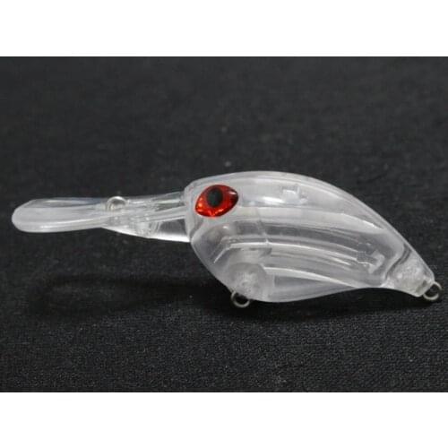 WLure 6cm Floating Unpainted Crankbait with Eyes Wide Wobble 2 Meter Depth Tiny Deep Diver Fishing Lures UPC770