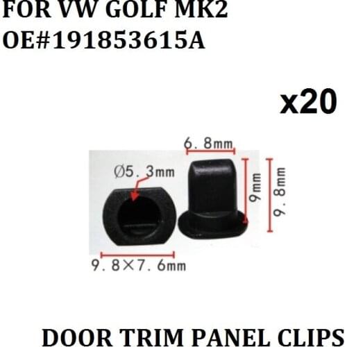 X20 OE#191853615A DOOR TRIM PANEL CLIPS FOR VW GOLF MK2 INTERIOR MIRROR TRIM GROMMETS CLIPS WING MIRROR TRIM TRIANGLE NEW