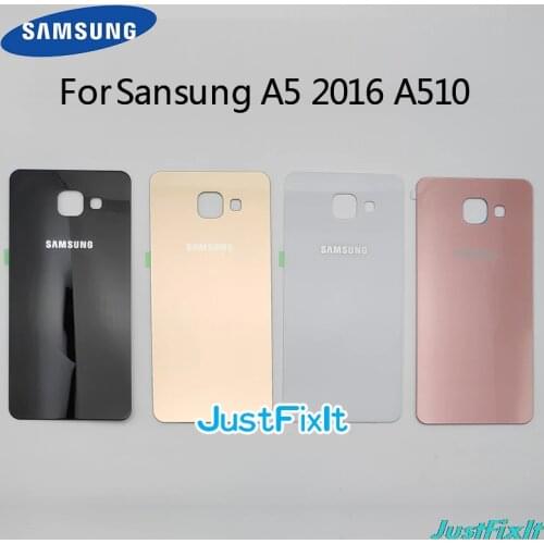 Back Battery Rear Glass Cover For Samsung Galaxy A3 A5 A7 2016 A310 A510 A710 Battery Case Housing Adhesive Sticker