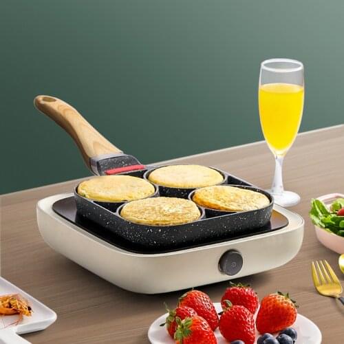 Fried Egg Burger Pan Non-Stick Ham Pancake Maker Wooden Handle Suitable For Gas Stove And Induction Cooker Kitchen Tools