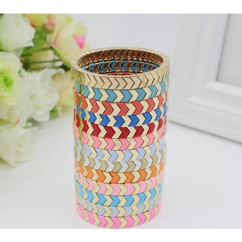 New European and American Ins Fashion Popular Alloy Enamel Womens Bracelets Bohemia DIY Arrow Mens and Womens Bracelets