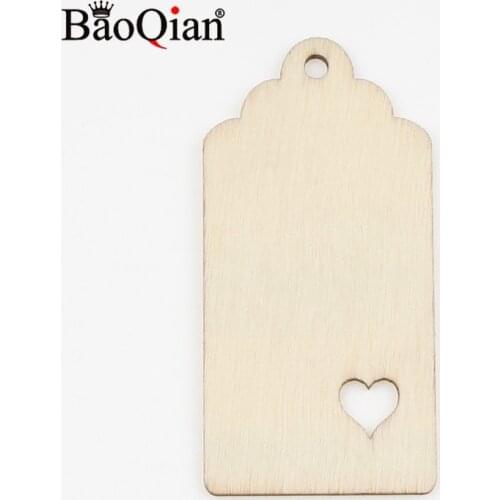 10pcs Wooden Label Nature Wood Slice For Diy Gift Tags Hanging Label Wedding Party Christmas Tree Decoration 40x80mm