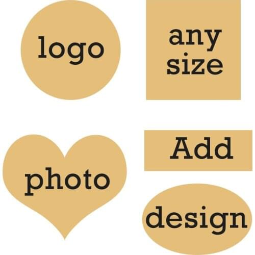 100pcs custom logo label Transparent white Sealing stickers big size color round Love square customer