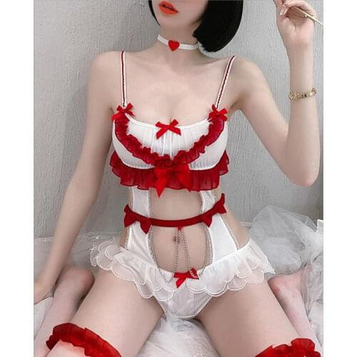 2020 New Hot Sale Sexy Lingerie Princess Style Metal Chain Decoration Two-Dimensional Sweetheart Soft Girl Uniform Temptation S
