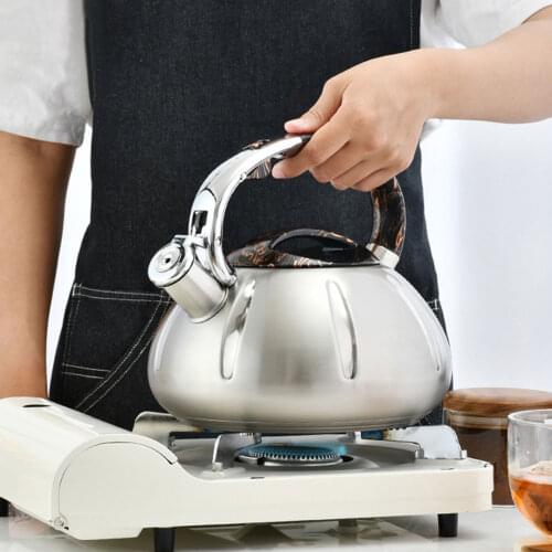3L 304 Stainless Steel Whistling Tea Kettle Food Grade Tea Pot Whistle Kettle Water Bottle For Blew Coffee Milk Powder Tea
