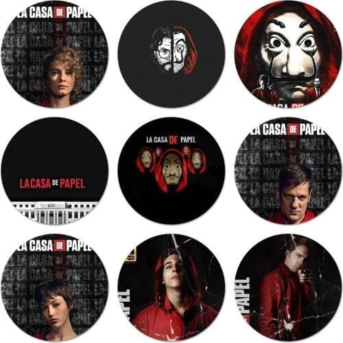 58mm Money Heist House Paper Icons Pins Badge Decoration Brooches Metal Badges For Backpack Decoration