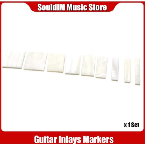 9pcs Natural White Shell DIY Inlays Markers Material for Guitar Fretboard Fingerboard White Shell Block Guitar Parts