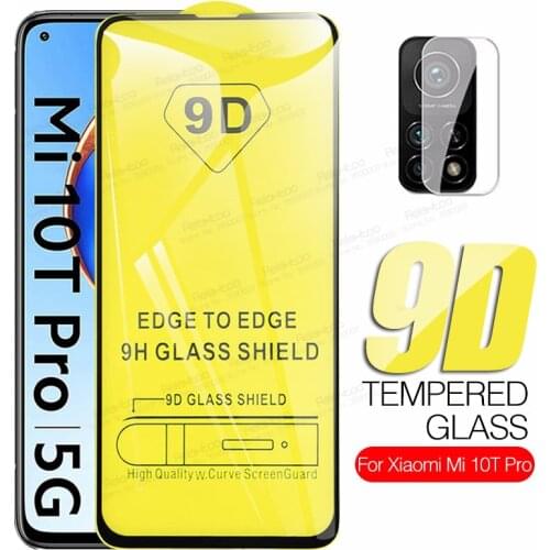 9D Full Glue Protective Glass For Xiaomi mi 10 Pro Glass Xiomi 10 T Lite Mi10T Light T10 5G Cover Screen Protector Camera Film