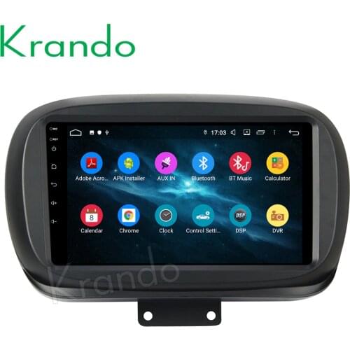 Krando Android 9'' 9.0 4G 64G car audio for fiat 500X 2014-2019 radio full touch navigation multimedia player bluetooth wifi
