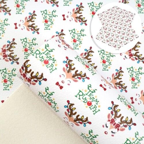 David accessories 20*33cm Lichi Christmas Faux Synthetic Leather Fabric DIY Bow Bag Craft Supplies Leather Sheets,1Yc11464