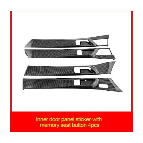 For Toyota Avalon 2018-2020 carbon fiber Inner door panel sticker-with memory seat button 4pcs