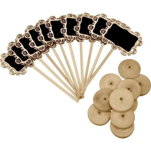 5pcs/lot Lovely Hollow lace Mini Small Wooden Chalk Blackboard Writing Notice Message Paint Wood Board