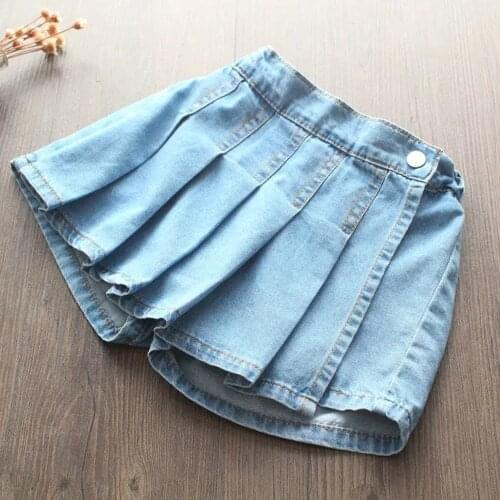 3 To 14 Years Teens Girls Denim Shorts Kids High Waist Short Skirt Jeans Pants Summer Korean Style Shorts For Girls 12 14 10 8 9