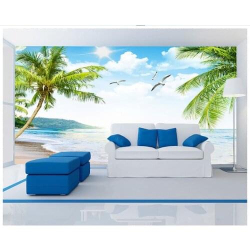 Custom photo wallpaper 3d murals Sea view Mediterranean landscape wallpaper TV background wall paper bedroom decoration
