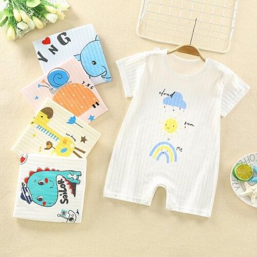 Cartoon Design Newborn Baby Clothes Boys And Girls Romper Pure Cotton Baby Jumpsuit Summer Short Sleeve Baby Climb Clothing