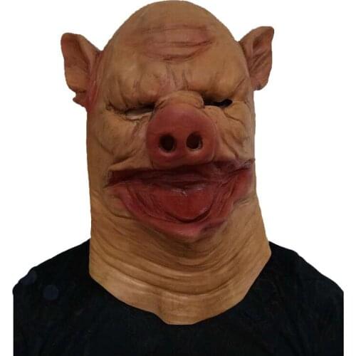 Halloween Cosplay Latex Pig Mask Carnival Horror Man-Eater Pig Headgear Animal Prop Bar Party Scary Fancy Tricky Props Disguise