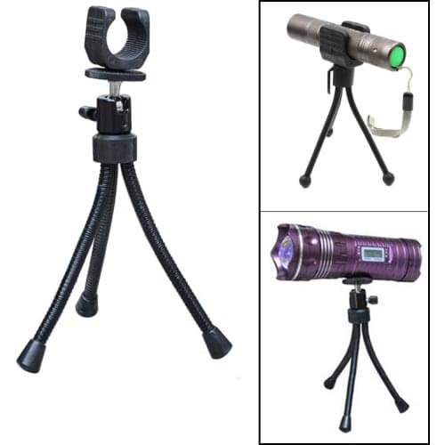 Flashlight rotating metal Tripod triangle supporting frame with Plastic Holder Clip U shap Mount for 18650 led Flashlight