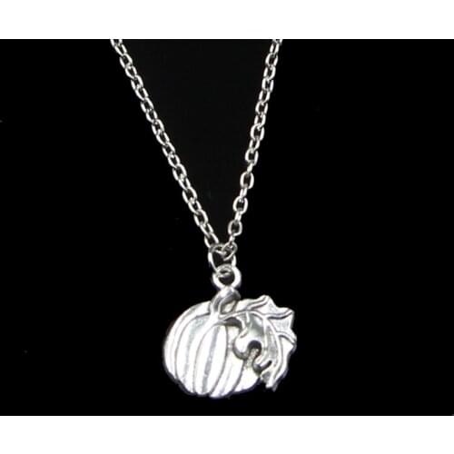 Fashion 21*18mm Pumpkin Fall Thanksgiving Pendant Necklace Link Chain For Female Choker Necklace Creative Jewelry party Gift