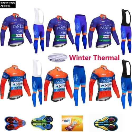 Men Team Winter Fleece Cycling Jersey VINI Long Sleeve Cycling Clothing 2019 MTB Bicycle Jersey Bike Clothes Sportswear