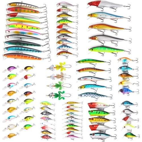 New Lure Suit 86 Pcs of Bait Combination Fresh Water Sea Fishing Bionic Bait Fishing Tackle Products
