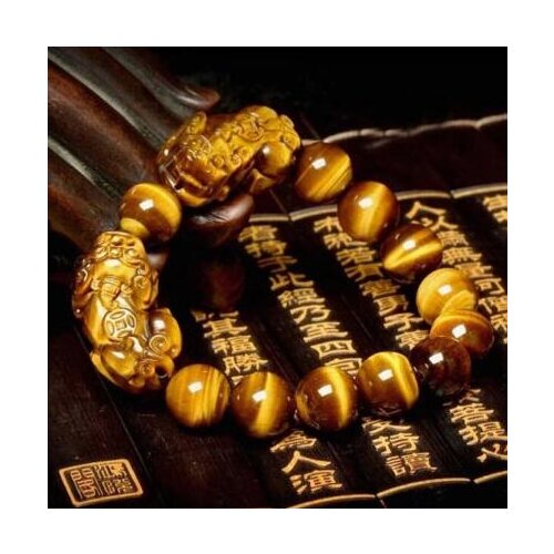Natural Colorful Tiger Eye Stone Gemstone Beads Pixiu Men Jewelry Bracelet