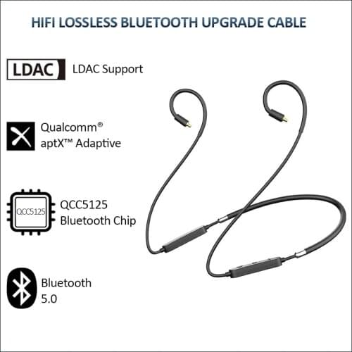 Newest Bluetooth Headphone Cable with LDAC 3X More Data Than Standard Bluetooth aptX Adaptive HD Lossless MMCX 0.78 0.75mm 2Pin