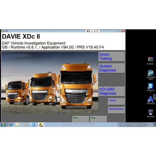 2019 year Newest DAF Davie Runtime 5.6.1 for paccar and DAF engine diagnostic software