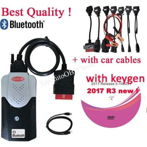 2021 new vd tcs Obd Obd2 diagnostic tool Bluetooth 2017.R3 keygen VD for delphis Car Trucks Scanner +8 Car Cables