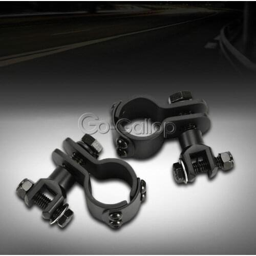 Pair Black Foot Peg Mounts For Harley 1 1/4" Engine Guard Highway Pegs Footpegs