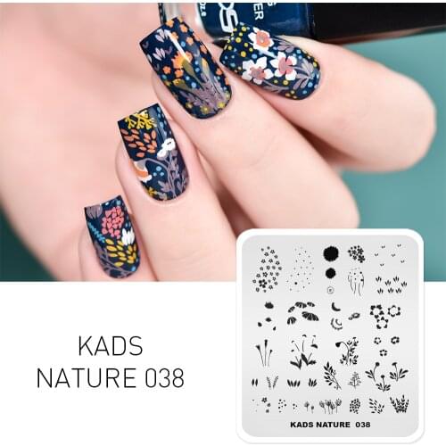 Nail Art Stamping Plate Nature 038 Image Stamp Template Flower Serise Design Manicure Image Stencil Tool for Nail Stamp Plate