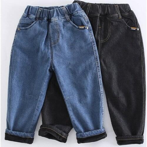 Thick Girls Jeans Baby Kids Jeans for Children Boys Girls Leggings Kids Thick Fleece Pants Toddler Pants Girls Pants Winter 2-8Y