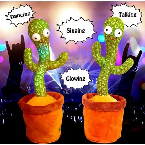Cactus Plush Toys, Electronic Dancing Cactus, Singing And Dancing Glowing Cactus Decoration Gift For Baby Kids