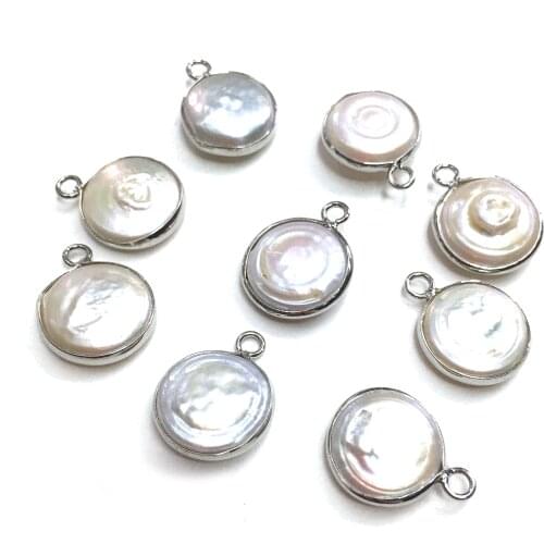 Natural Freshwater Pearl Pendants Round shape Charms Pendants For jewelry making DIY Necklaces Bracelet earrings Accessories