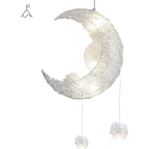Hanging Lamp Moon Pendant Light Aluminum No Rust Bright Lighting Fixture Creative Lamp for Aparment Living Room Childern Room