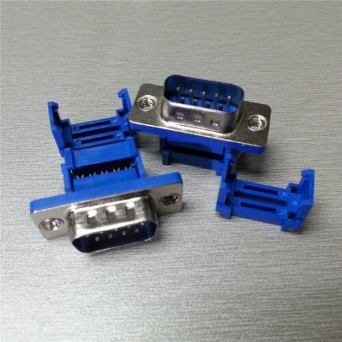 5PCS DIDC9 DB9 MALE serial port CONNECTOR IDC crimp Type D-Sub RS232 COM CONNECTORS 9pin plug 9p Adapter FOR ribbon cable wire