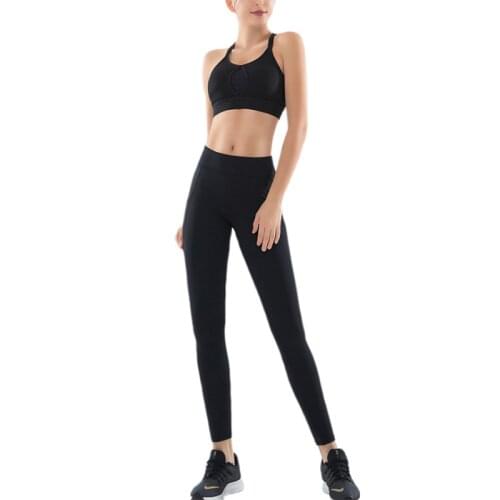 New European and American summer fast drying women cross border front zipper sports bra fitness yoga suit set of two pieces