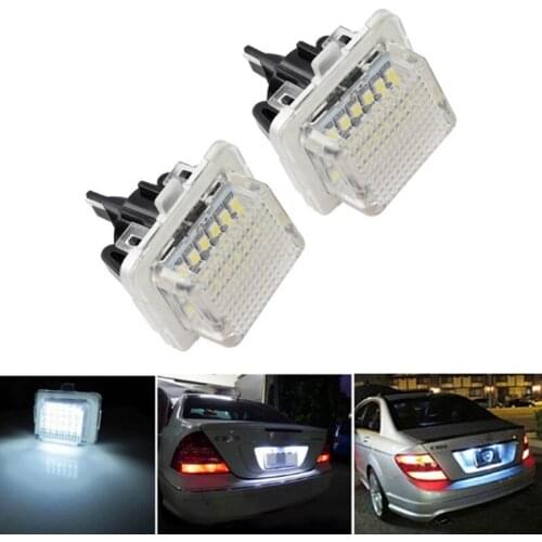 2Pcs 18 LED Number License Plate Light Lamp Error Free For Benz W221 C216 W204 Free Shipment