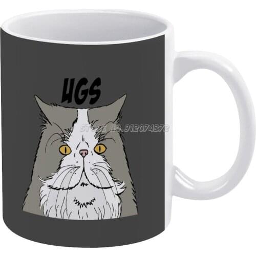 Ugs Cartoon Grey Coffee Mugs 330ml Creative Travel Mug and Cup Office Drinkware Mugs Tazza Cats 7 Cats Ugly Kittens Cat Cat Cute