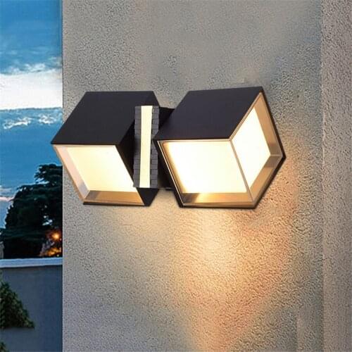 12W Rotatable LED Wall Light Outdoor Garden Blacony Front Door Porch Light Waterproof Hotel Terrace Aisle Adjustable Wall Lamps