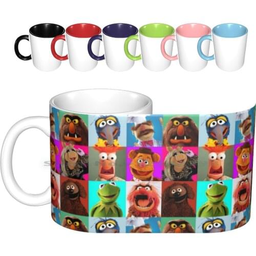 All In One Ceramic Mugs Coffee Cups Milk Tea Mug Cartoon Funny Rowlf The Dog Funny Face Silly Pig Piggy Big Bird Bird Bert And