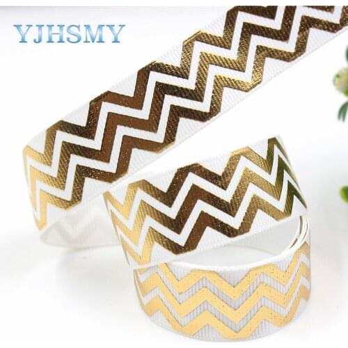YJHSMY G-18525-277 10 yards 22 mm Hot stamping Ribbons Thermal transfer Printed grosgrain Wedding Accessories DIY materials