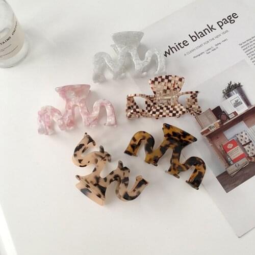 INS Korean Acetate Hair Claws Big Size Wave Shape Hair Crabs Clip Leopard Grain Hair Clamps For Women Fashion Hair Accessories