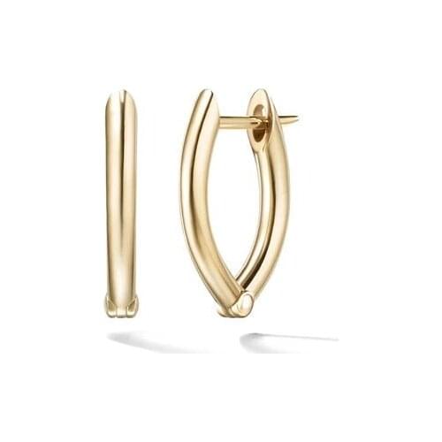 Gold color high polished mini hoops oval shaped geometric small multi piercing girl women huggie hoop earring