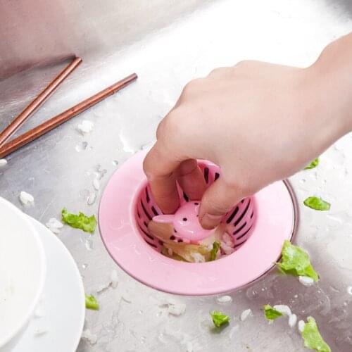 1PC Drain Hole Hair Extension Device Bathroom Kitchen Cartoon Sink Filter Plug Drain Hole Sink Bathroom Filter Plug Tool