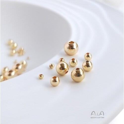 10PCS/Set 14k Scattered Bead Glossy Ball Bracelet Spacer Beads DIY Handmade Beaded Accessories Material Jewelry Making
