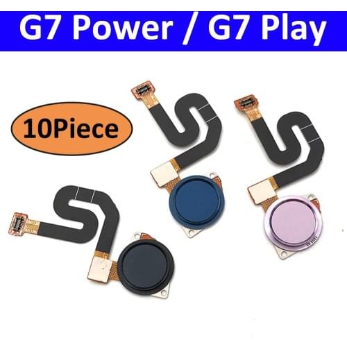 10pcs/Lot, Fingerprint Sensor Home Return Key Menu Button Flex Ribbon Cable For Motorola Moto G7 Power Play